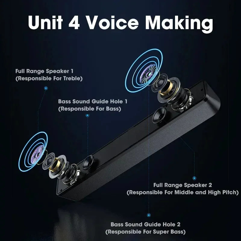 Wired Bluetooth Speaker USB Powered Soundbar-1