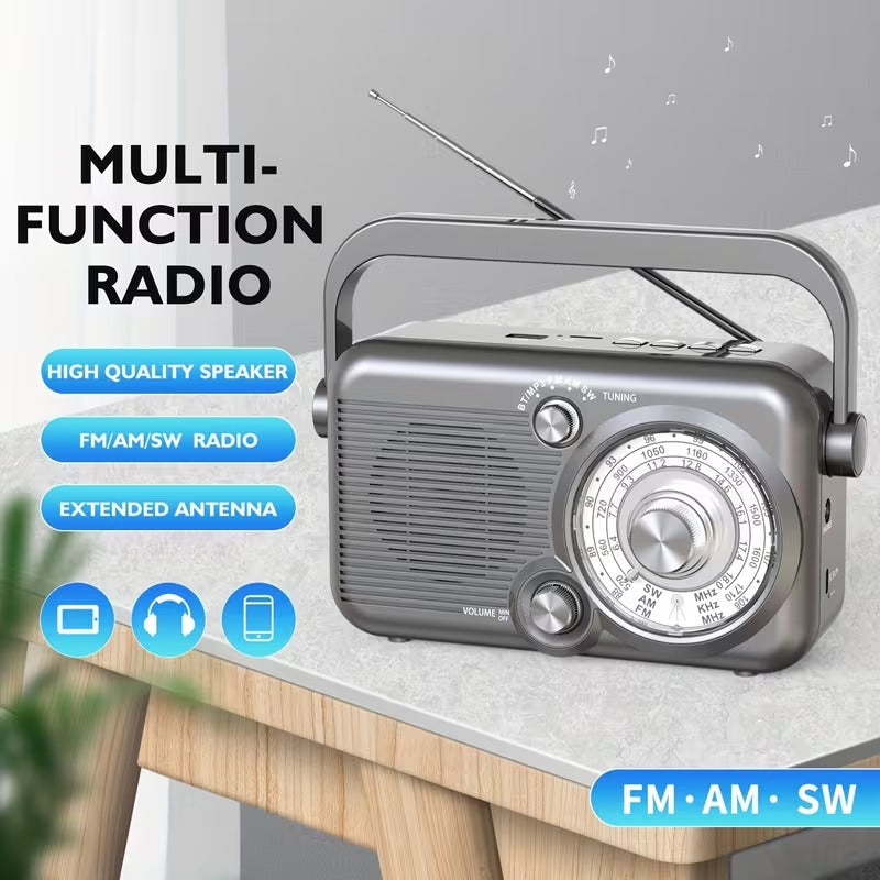 Portable AM/FM/SW Radio with USB & TF Playback-2