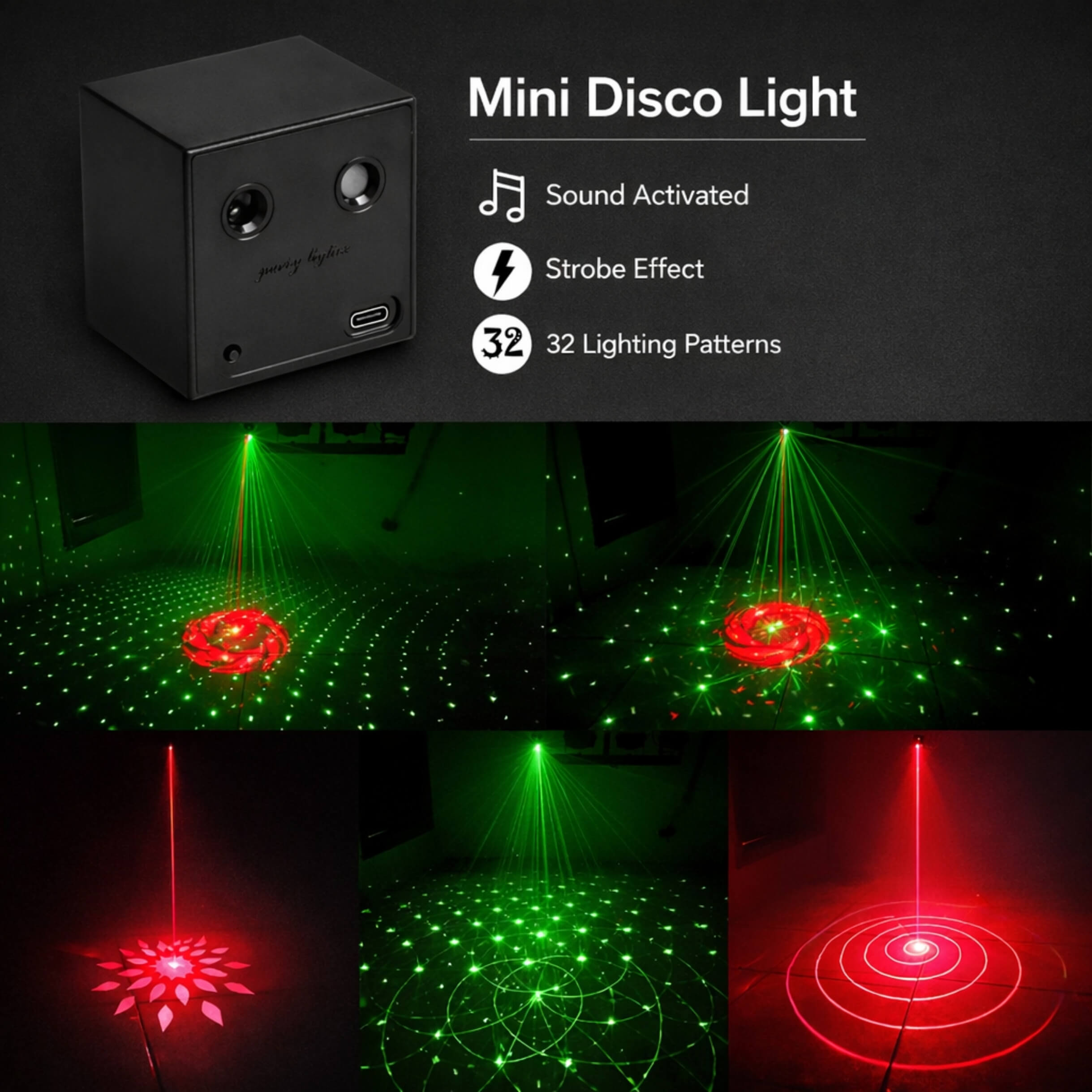 MINI LaserCube X16 Sound Activated Party Laser Lights (Built-In Battery)-3